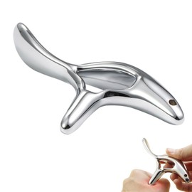 Trigger Point Massager Stainless Steel with Ergonomic Handle - Gua Sha Stone for Deep Tissue Relief for Tension (Neck, Back, Feet)