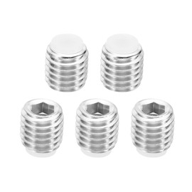 PATIKIL 5pcs M10x10mm Nylon Tip Thread Metric Hex Socket Head Cup Point Anti Slip Set Screws Internal Hex Drive Hardware 304 Stainless Steel