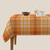 Fall Square Tablecloth 54 Inch,Burnt Orange Buffalo Plaid