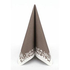 50 Serviettes Fabric-Like – Romantic; Colour: Taupe, Size: 40 x 40 cm