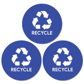 Sutter Signs 4" Recycle Stickers for Trash Can 3pcs | Weatherproof Indoor Outdoor Waste Management Decal Label Signs for Garbage Cans, Yard Waste, and Recycling Bins