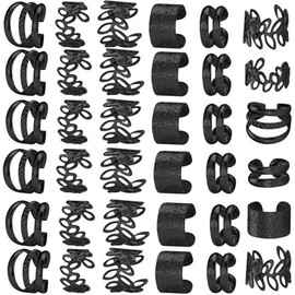 30 Pcs Hair Braids Dreadlock Accessories Charms Hair Beard Cuffs Clips for Women Men Styling Decor Decorations Hair Accessories (Black)
