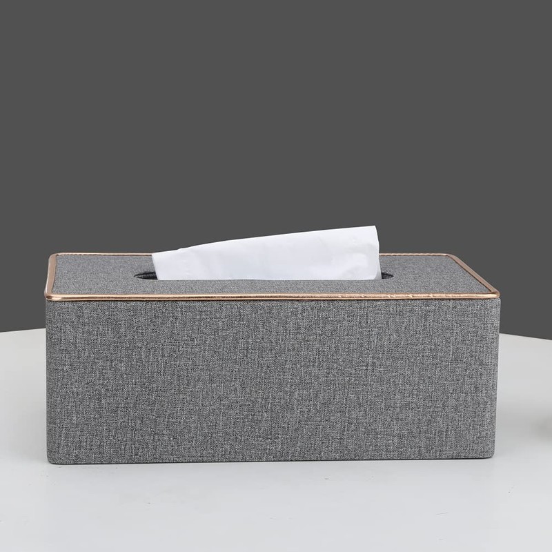KINGFOM Tissue Box Cover PU Leather Rectangle Tissue Box Holder