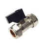 15mm Compression Isolation Valve with Black Lever Handle