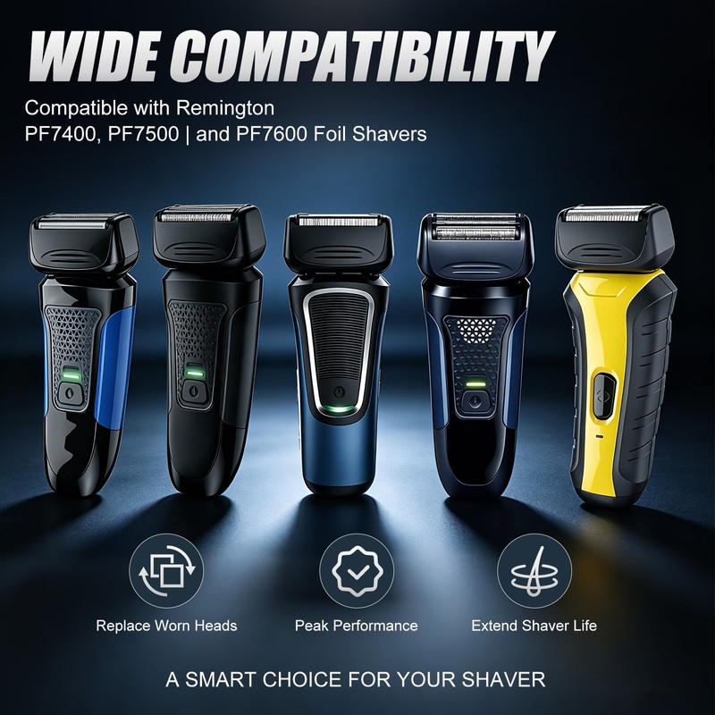 Replacement Foil & Blade for Remington Shaver Model PF7400/PF7500/PF7600 Shaver,3-Pack