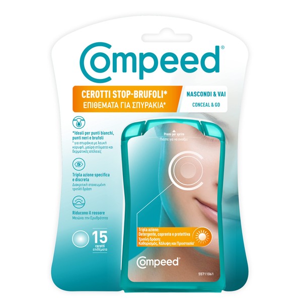 COMPEED Stop-Brufoli-Pflaster, reinigend, reinigend, peelend und schützen vor Unvollkommenheiten, Mitessern
