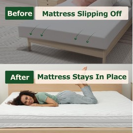 ECOHomes Mattress Slide Stopper Stop Bed from Sliding - Mattress Gripper Non Slip Pad Keep Mattress Topper from Sliding | Mattress Holder in Place Prevents Sliding, Grip Rubber Mat (King)