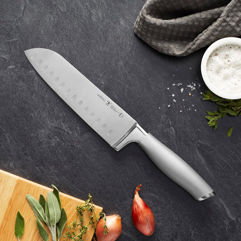 HENCKELS Modernist Razor-Sharp Hollow Edge Santoku Knife 7 inch, German