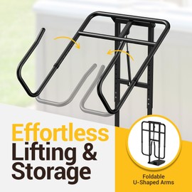 Premium Hydraulic Hot Tub Cover Lift, Upgrade Adjustable U-Arms Spa Cover Lifter for Hot Tub Spas, Black