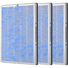 MSA3 True HEPA Filter Replacement Compatible with Membrane Solutions MSA3 and MSA3S Air Purifier 4-in-1 H13 (3 Pack)