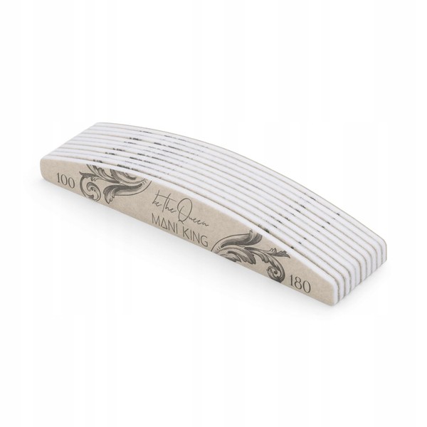MANI KING ROYAL 10pcs Professional Nail File Half Moon Be