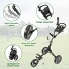 KVV 3 Wheel Foldable/Collapsible Golf Push Cart Ultra Lightweight Smallest