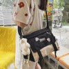 Bolso De Hombro Para Mujer/bolso Escolar/bolso De Lona/versión Coreana/gran Capacidad/rojo,