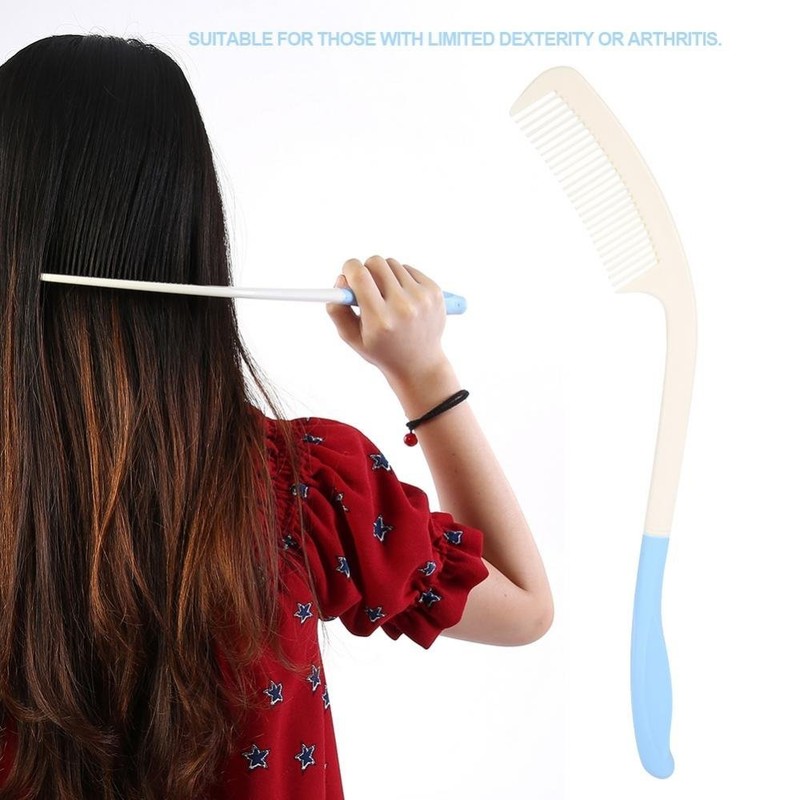 Long Comb Set with Soft Brush - Ergonomic Anti-slip Handle,