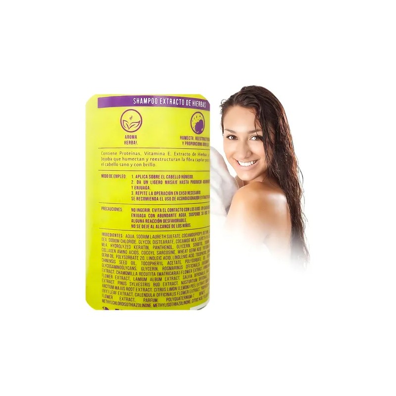 Shampoo Hierbas Reparador Para Cabello Dañado Nefertiti 1lt