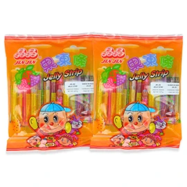 Jin Jin - Jelly Strip (Jelly Filled Straws in Assorted Flavors) - Net Wt. 14.7 Oz. - SET OF 2