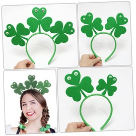 OATIPHO 3pcs Headband Patricks Shamrock Headband Hair Toppers Hair Barrettes Hair Clips Hair Ribbon Clips for Hair Saint Patrick's Day Headdress Women Hair Decor Felt Green