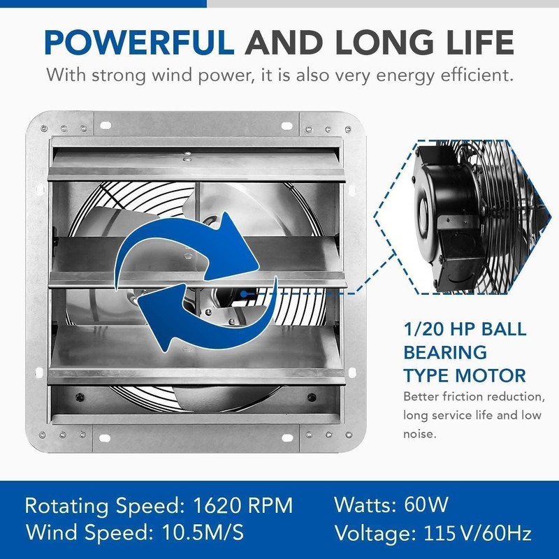 Simple Deluxe 12 Inch Shutter Exhaust Fan,Window Fans with Adjustable