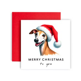 Huxters Dog Christmas Card – Italian Greyhound - Merry Christmas to Dog Mum and Dog Dad – Christmas Card from the Dog to Friends Family First Christmas (Italian Greyhound)