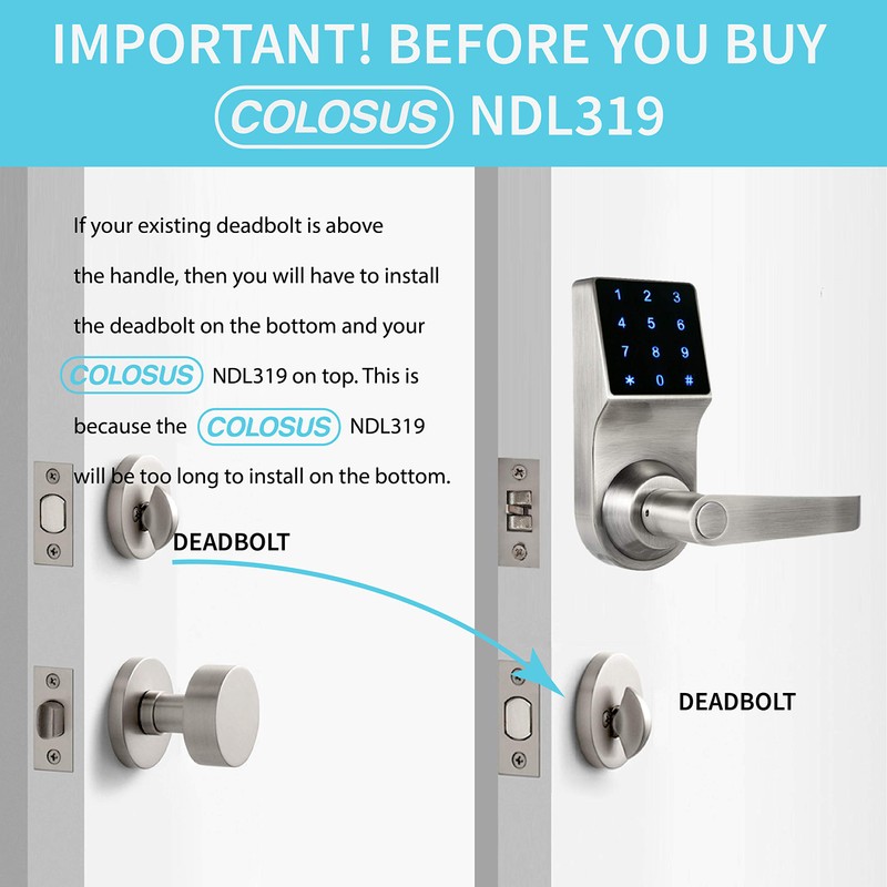 Electronic Keyless Door Lock, Keyless Entry with Touchscreen, Key Fobs,