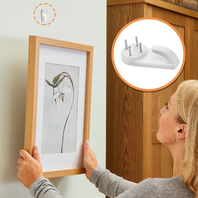 Litoexpe 25 Pcs Concrete Wall Hooks, Invisible Nail Hangers No
