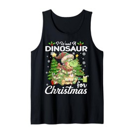 I Want A Dinosaur For Christmas Cute Gifts Xmas Costume Tank Top