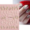 Ieron Nail Art 5D Dreidimensionale sommerfrische rosa Kamelie 3D-geprägte Nagelaufkleber