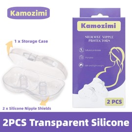 Organic Nipple Shields Breastfeeding,(20mm) 100% Food-Grade Silicone for Breastfeeding Difficulties, Ultra-Thin & Super-Soft, Made Without BPA/BPS, Include Carry Case, 2pk