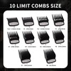 10-Piece Clipper Guard Set, Black Professional Clipper Guard Set Compatible