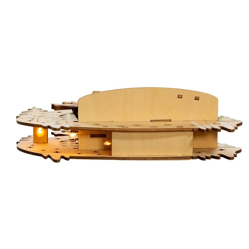 Kurt S. Adler 11.8-Inch Battery-Operated Light Up Wooden Christmas Village