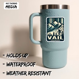 Vail Colorado Sticker 4 Inch City Travel Souvenir Destination - Waterproof Vinyl Decal for Laptop Water Bottle Car Tumbler - Durable Aesthetic Long-Lasting Stickers for Adults ID44990