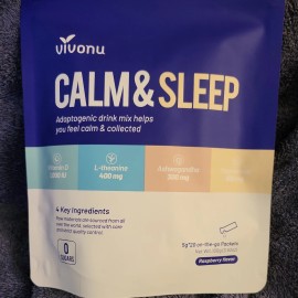 VivoNu Calm & Sleep Powdered Drink Mix Raspberry L Theanine Ksm-66 Ashwagandh...