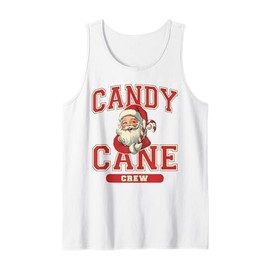 Candy Cane Crew Vintage Christmas Santa Claus PJ Pajama Top Tank Top