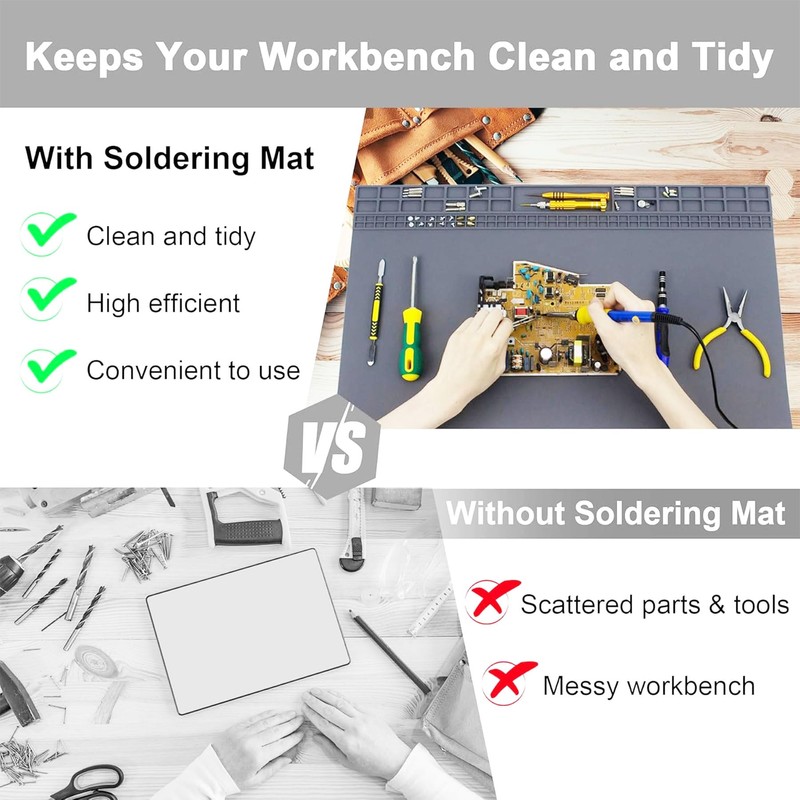 Extra Large Silicone Soldering Mat (27.6"x15.7") - Heat Resistant Non-Slip