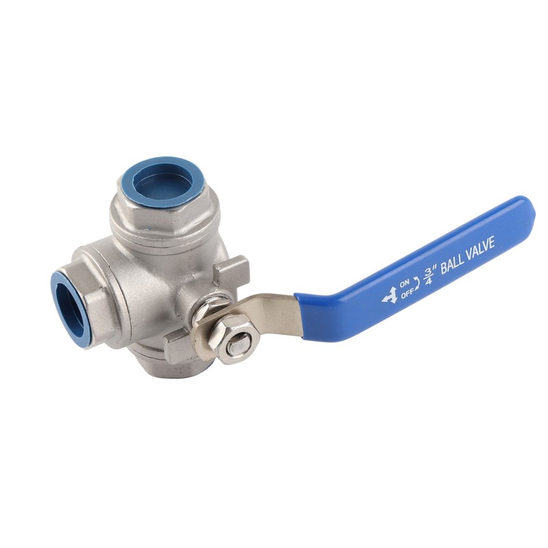1pc Stainless Steel SUS304 Pipe Ball Valve Three Way T