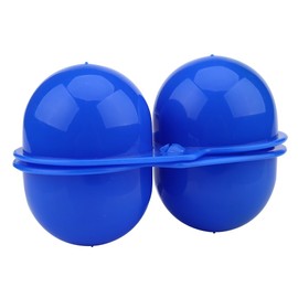Alomejor 2 x Plastic Egg Holder Portable Egg Box Container for Hiking Outdoor Picnic Camping (Blue)