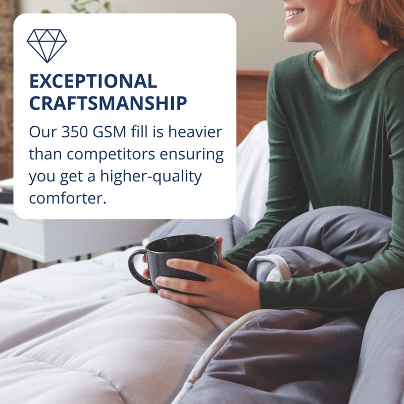 ViscoSoft Down Alternative Comforter King Size - Reversible Microfiber White