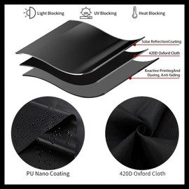 Blackout Blind, Blackout Blinds Stick on, Blackout Blinds, Large 100% Blackout Material, No Drill Blinds Black Out Portable Blackout Blind Cut to Any Size (Black PU, 145 * 200CM)