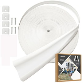 ZRNIDIYR Premium White RV Trim Molding Insert - 50ft Length, 7/8 Width - includes End Caps and Screws - Weather Stripping and Screw Cover Trim for Exterior RV Trim Molding
