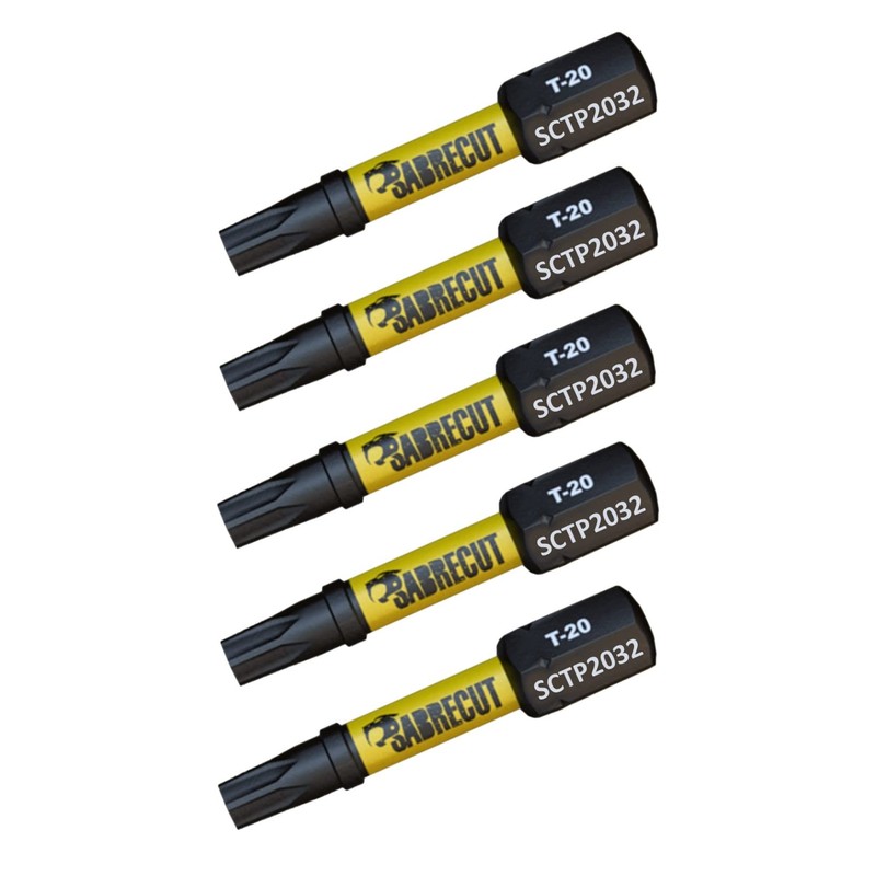 5 x SabreCut SCTP2032_5 32mm T20 TX20 Torx Tamper Proof