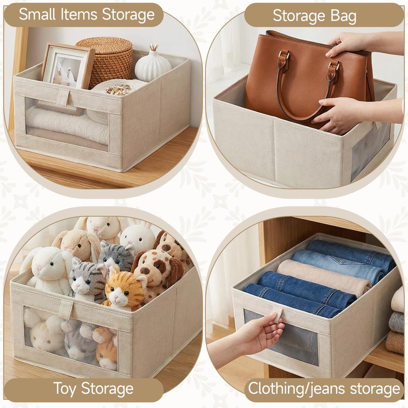 6 Pack Closet Storage Bins, 15.9 x 11 x 6.7