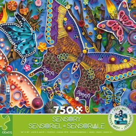 Ceaco - Sensory - Beautiful Butterflies - 750 Piece Jigsaw Puzzle