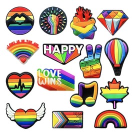 Pride Croc Charms - 15PCS Croc Charms, Funny Croc Charms, DIY Croc Accessories, Rainbow Croc Charms, Gay Sea Animal Shoe Charms Fit, Sushi Astronaut Truck Shoe Charms, Rainbow Charm, Pride Decoration