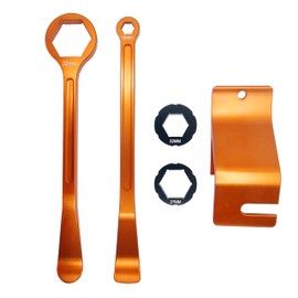 10mm/0.39''13mm/0.51''22mm/0.87''27mm/1.06''32mm/1.26''Tire Iron Lever Tool Spoon Motorcycle Tire Change Kit Wrench Set Bead Buddy Kit Tire Repair Tool for Bike EXC SX XC EXCF Dirt Pit Bike (Orange)