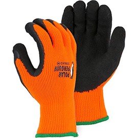 Majestic Polar Penguin 3396HO Winter Lined Hi-Vis Orange Latex Coated Palm Gloves Size Medium