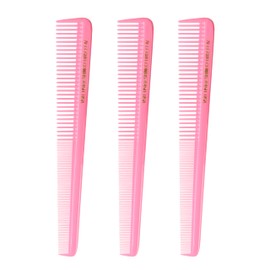 Allegro Combs #450 Tapered Hair Cutting Combs Barber Hairstylist Women's Beard Combs Men's Pocket Combs 3 Units. (Fresh Pink), 7 Inch Long