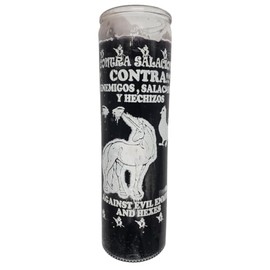 Generic Against Evil and Enemies Black 7 Day Ritual Glass Candle