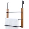 MyGift Over The Door Towel Rack for Bathroom, Rustic Solid