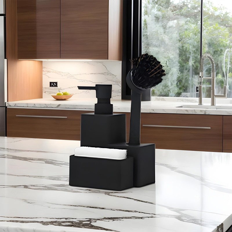 Dish Soap Dispenser with Brush Holder | Liquid Hand Soap