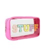 Chenille Letter Cosmetic Bag Nylon PVC Makeup Patch Travel Zipper